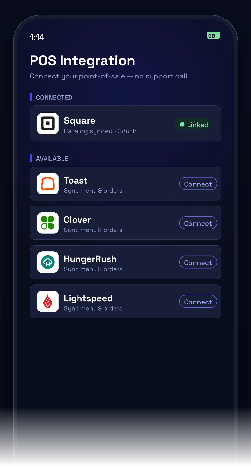 INFI Connect — Connect your POS