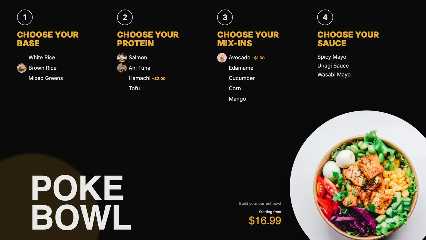 INFI DISPLAY Build-Your-Own menu-board template