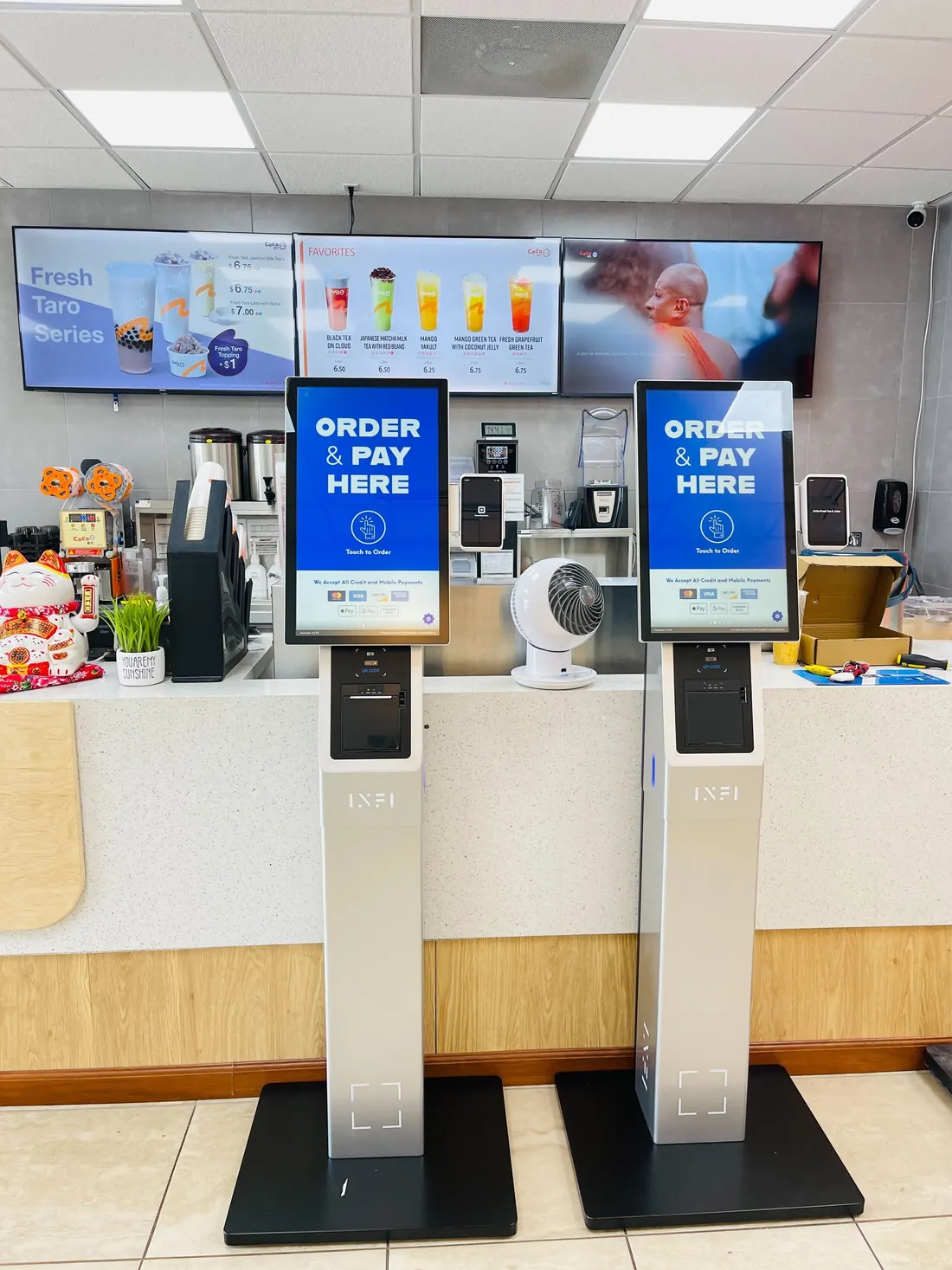 An early INFI self-ordering kiosk